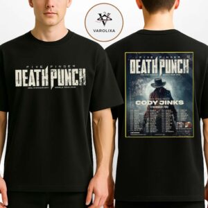 Five Finger Death Punch Death Punch 20th Anniversary World Tour 2026 Poster With Cody Jinks Concert Wall Art Print Two Sides Unisex T-Shirt