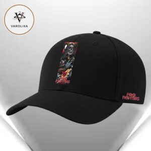 Foo Fighters Concert Poster At Unknown Venue In Tasmania Australia On 2026 Skull Demon Horns Dog Rock Hand Artwork Classic Cap Hat Snapback