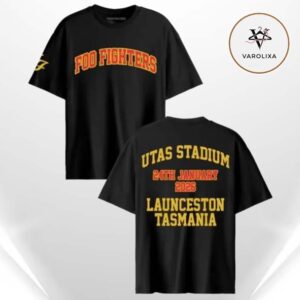 Foo Fighters Launceston UTAS Stadium January 24 2026 Australia Tour Black T Shirt