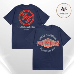 Foo Fighters UTAS Stadium Launceston Tasmania January 24 2026 Navy Tour T Shirt