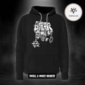 GWAR Skull And Mace Hoodie Black Gothic Weapon Graphic Pullover Hoodie