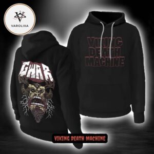 GWAR Viking Death Machine Two Sided Hoodie Front Text Back Graphic Pullover Hoodie