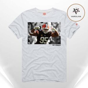 Homage Myles Garrett Ash Cleveland Browns Player Graphic Tri-Blend Unisex T-Shirt