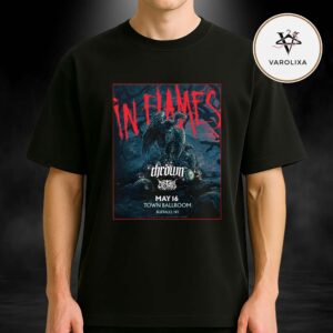 In Flames May 16 2026 Buffalo NY Town Ballroom Concert Poster With Thrown Orbit Culture Unisex T-Shirt