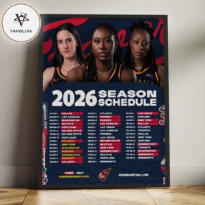 Indiana Fever 2026 Season Schedule Poster WNBA Basketball Wall Art Home Decor Poster Canvas