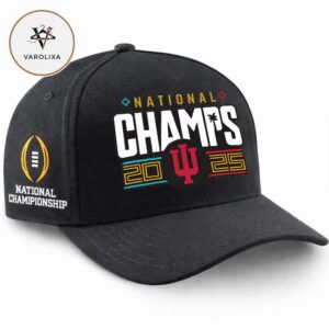 Indiana Hoosiers 2025 National Champions CFP Locker Room Flat 2D Cap