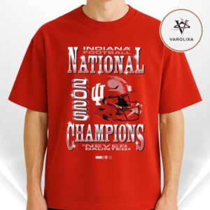 Indiana Hoosiers 2025 National Champions Never Daunted Mascot Celebration Artwork Unisex T-Shirt