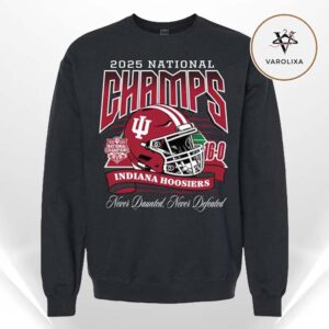 Indiana Hoosiers 2025 National Champs Helmet Crewneck Sweashirt