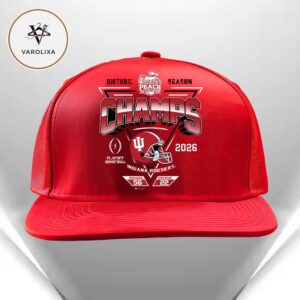 Indiana Hoosiers 2026 Chick-fil-A Peach Bowl Champions CFP NFL Season Classic Cap Hat Snapback
