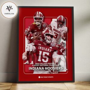 Indiana Hoosiers 2026 College Football National Champions Celebration Artwork Home Decor Poster Canvas