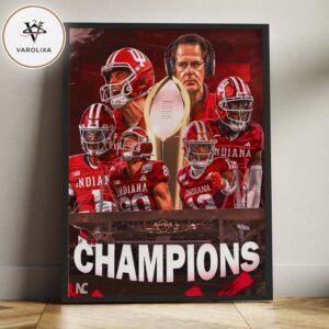 Indiana Hoosiers 2026 College Football National Champions Trophy Legacy Artwork Home Decor Poster Canvas