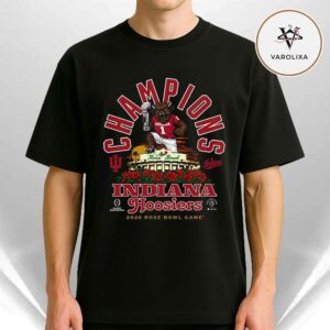 Indiana Hoosiers Black Something Inked 2026 Rose Bowl Champions Bison Stadium CFP Unisex T-Shirt