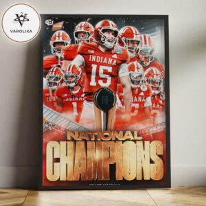 Indiana Hoosiers College Football National Champions 2025–2026 Historic Season Artwork Home Decor Poster Canvas