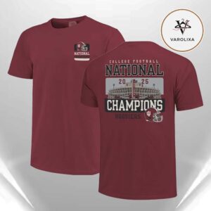 Indiana Hoosiers Crimson 2025 CFP National Champions Stadium Championship Helmet Two Sides Unisex T-Shirt