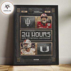 Indiana Hoosiers Vs Miami Hurricanes Poster College Football Playoff National Championship In Miami 2026 Countdown Artwork Home Decor Poster Canvas