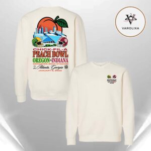 Indiana Hoosiers Vs Oregon Ducks Matchup 2026 Chick-fil-A Peach Bowl At Mercedes-Benz Stadium In Atlanta On January 3th 2026 CFP NFL Two Sides Unisex Long Sleeve