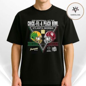 Indiana Hoosiers Vs. Oregon Ducks Matchup 2026 CFP Semifinal At The Chick-Fil-A Peach Bowl Unisex T-Shirt