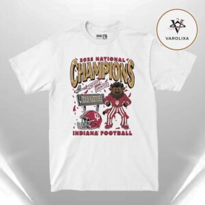 Indiana Hoosiers White 2025 College Football National Champions Confetti Unisex T-Shirt