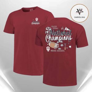 Indiana Hoosiers Womens Crimson 2025 College Football National Champions Cutesy Two Sides Unisex T-Shirt
