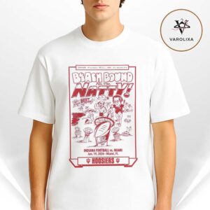 Indiana Hoosiers vs Miami Hurricanes Beach Bound For The Natty CFP National Championship January 19 2026 Miami Florida Hand Drawn Edition Unisex T-Shirt