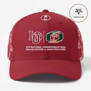 Indiana Hoosiers vs Miami Hurricanes CFP National Championship 2026 Matchup Classic Crimson Cap Hat