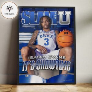 Isaiah Evans SLAMU Cover Poster Its Showtime Duke Blue Devils Basketball Digital Cover 2026 Home Decor Poster Canvas