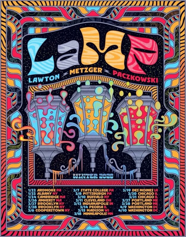 Lamp Trio Winter Tour Poster 2026 Psychedelic Concert Art Print By Chris Gallen