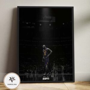 LeBron James Los Angeles Lakers Number 23 Legendary Season ESPN Style Basketball Home Decor Poster Canvas