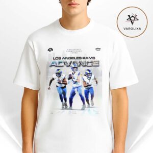 Los Angeles Rams Conference Championship Bound Poster NFC Playoffs 2025–26 Team Leaders Stafford Nacua Verse Artwork Unisex T-Shirt