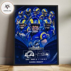 Los Angeles Rams Vs Seattle Seahawks NFC Championship Poster 2025–26 NFL Playoffs Conference Title Showdown Home Decor Poster Canvas