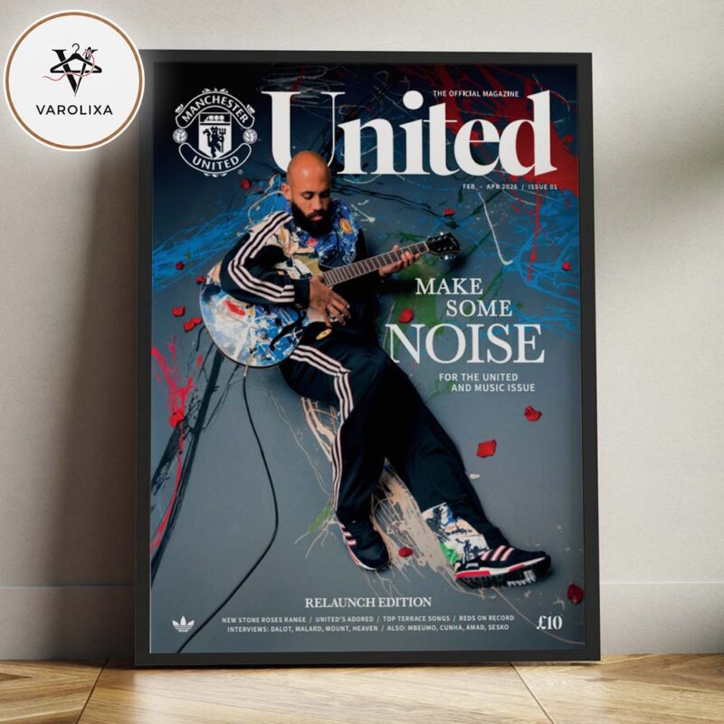 Manchester United United Magazine Issue 01 February April 2026 Make Some Noise Music Edition Cover Artwork Home Decor Poster Canvas