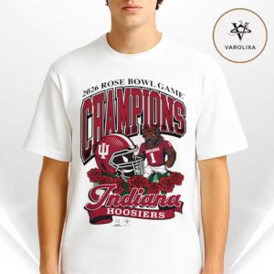 Mens Indiana Hoosiers Ivory Something Inked 2026 Rose Bowl Champions Bison NCAA CFP Season Unisex T-Shirt