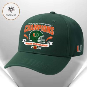 Miami Hurricanes 2026 College Football Playoff National Champions Flat 2D Classic Cap Hat