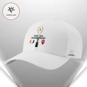 Miami Hurricanes Vs Indiana Hoosiers Matchup 2025-2026 CFP National Championship On January 19th 2026 Official Logo Unisex Cap