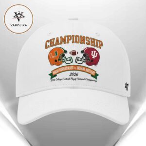 Miami Hurricanes vs Indiana Hoosiers Championship 2026 College Football Playoff National Championship Game Matchup Classic White Cap Hat