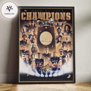 Montana State Bobcats NCAA Division I FCS National Champions 2026 Home Decor Poster Canvas