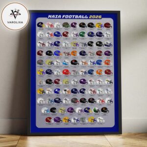 NAIA Football Helmets Poster 2026 Complete College Teams Collection Wall Art Home Decor Poster Canvas
