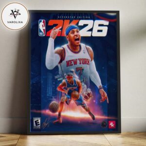 NBA 2K26 Carmelo Anthony New York Knicks Superstar Edition Basketball Video Game Cover Art Home Decor Poster Canvas