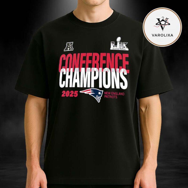 New England Patriots 2025 AFC Champions Right Side Draw Unisex T Shirt