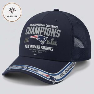 New England Patriots 2025 AFC Champions Team Nation Classic Hat