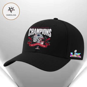 New England Patriots AFC Champions 2025-26 Championship Adjustable Cap NFL Football Fan Gear