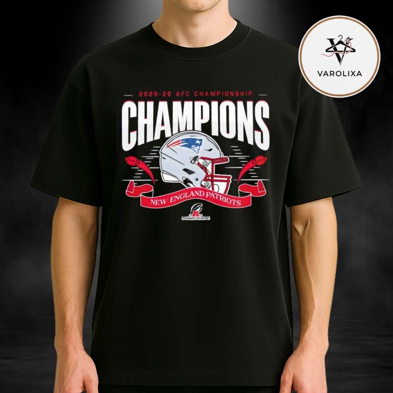 New England Patriots AFC Championship Champions 2025 26 Big Helmet Center Unisex T Shirt