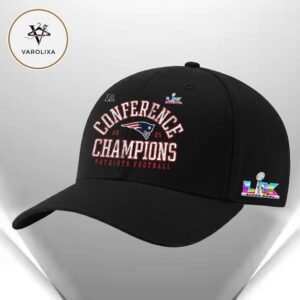 New England Patriots Conference Champions 2025 NFL Football Adjustable Cap Fan Gear
