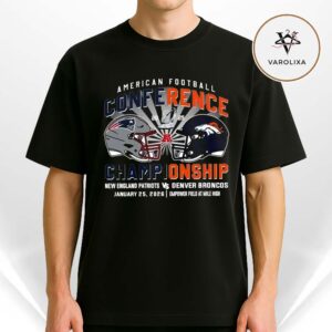 New England Patriots Vs Denver Broncos AFC Conference Championship Duel Helmet Unisex T-Shirt