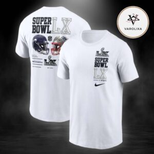 New England Patriots Vs. Seattle Seahawks Nike Super Bowl LX Dueling Two Sides Unisex T-Shirt