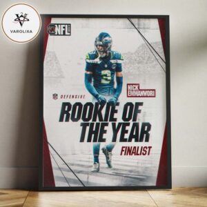 Nick Emmanwori Seattle Seahawks Defensive Rookie Of The Year Finalist National Football League NFL 2026 Grit Iron Legend Artwork Home Decor Poster Canvas