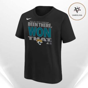 Nike Black Jacksonville Jaguars 2025 AFC South Division Champions Locker Room Trophy Collection Unisex T-Shirt