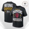 Adidas Indiana Hoosiers Black 2025 CFP National Champions Locker Room Short Sleeve