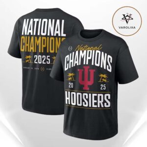 Nike Indiana Hoosiers Black 2025 College Football National Champions Two Sides Unisex T-Shirt