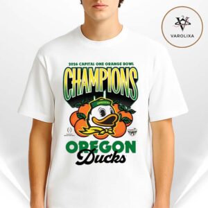 Oregon Ducks Ivory Something Inked 2026 Orange Bowl Champions CFP NCAA Season Unisex T-Shirt